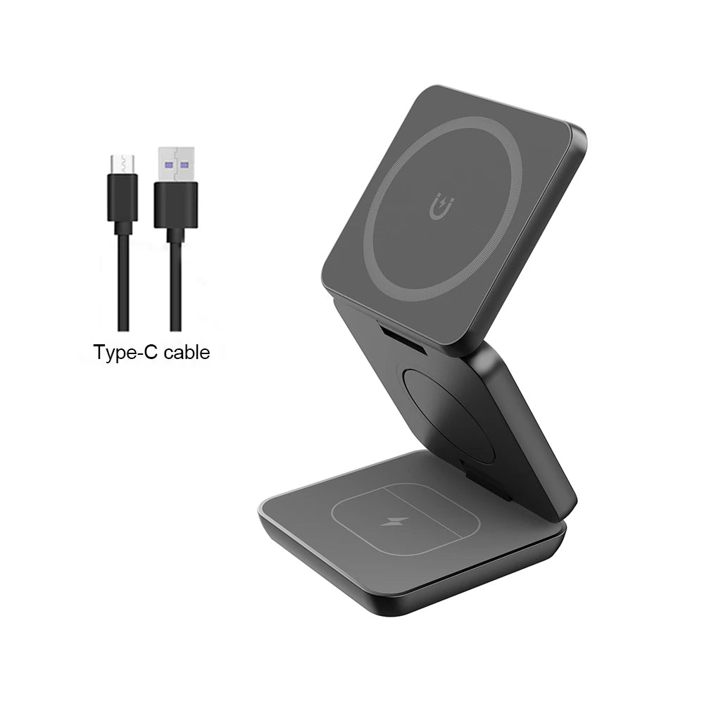 3 in 1 Wireless Charger for Iphone 16 15 Pro 14 13 12 Apple Watch Airpods Magsafe Iphone Charger Stand Fast Wireless Charging