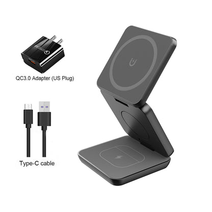 3 in 1 Wireless Charger for Iphone 16 15 Pro 14 13 12 Apple Watch Airpods Magsafe Iphone Charger Stand Fast Wireless Charging